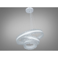 Підвісна люстра LED біла 185W 3 кільця з пультом Diasha D8751-600+400+300WH