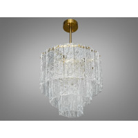 Дивовижна люстра підвіс зі скляними елементами на 5 ламп, бронза Diasha 816/400BR