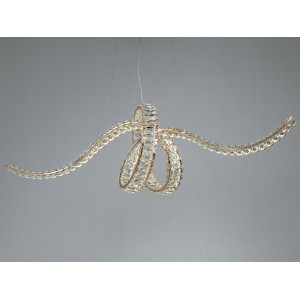 Світлодіодна підвісна люстра 107Вт золото 18м² Diasha 568/1000G