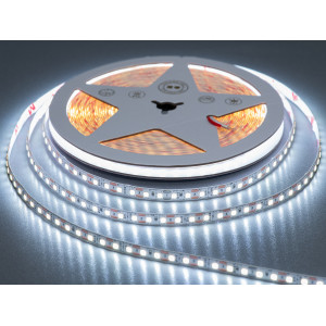 LED лента 24В, 120 диодов на метр, 8мм, холодный Diasha P24-2835-120-CW-20-8