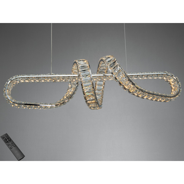 Підвісна люстра Diasha LED хром 84 Вт пульт Diasha D8927/800CH