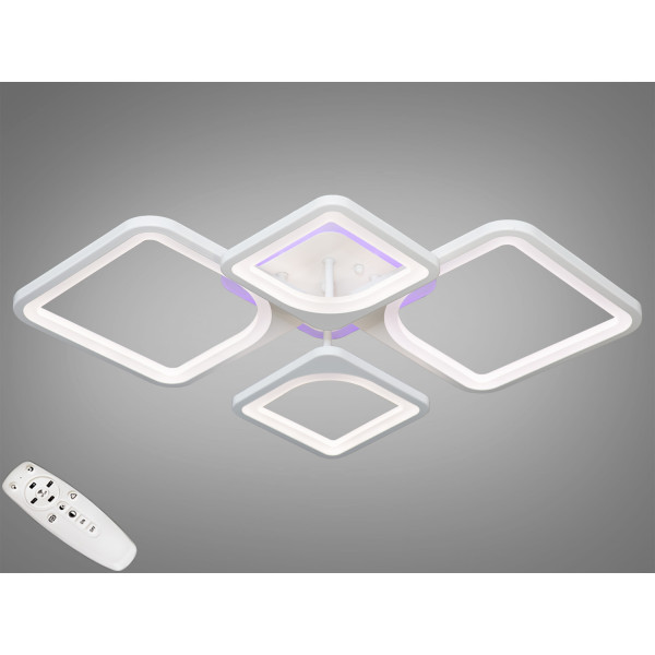 Світлодіодна люстра смарт світильник з пультом, 100Вт, білий Diasha 8060/2+2WHLED3colordimmer