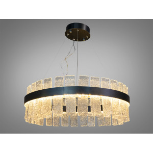 Захоплююча кришталева світлодіодна срібна люстра підвіс, 140Вт Diasha 817/600PB