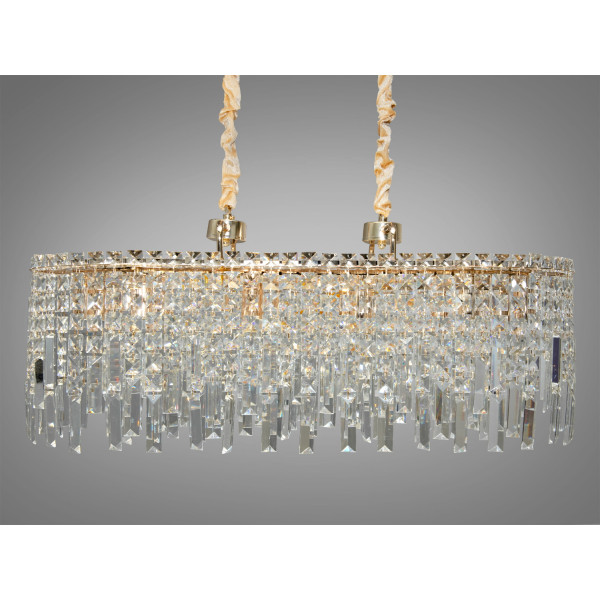 Кришталева підвісна люстра овальної форми для вітальні,12 ламп Diasha 9708-800x350SG Кришталева підвісна люстра овальної форми для вітальні,12 ламп Diasha 9708-800x350SG