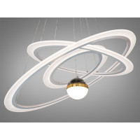 Повітряна підвісна Led люстра з додатковим підсвічуванням,140Вт, чорна Diasha 2328-800+600+400WH