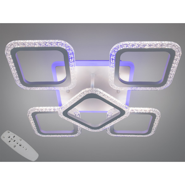 Стельова LED люстра біла 70W пульт димер 5 модулів Diasha AS8170/4+1WHLED3colordimmer