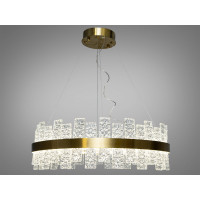 Підвісна світлодіодна кришталева люстра 828-600BR бронза 82 Вт кругла з ефектом крижаного скла Diasha 828/600BR