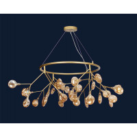 Люстра в зал декоративная золотая Levistella 918LP263-36 GD+BK