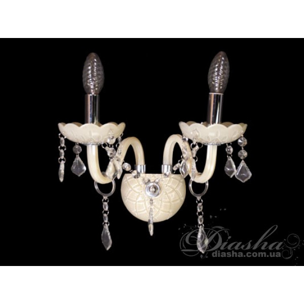 Класичне бра з світло-жовтого скла Diasha N8002/2HR Класичне бра з світло-жовтого скла Diasha N8002/2HR