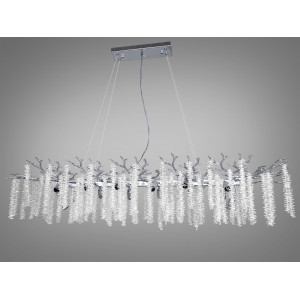 Унікальна підвісна кришталева люстра витягнутої форми, 14 ламп, хром Diasha 609-L1200CH