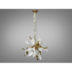 Цікава підвісна люстра з керамічними елементами, 12 ламп, золото Diasha 7208-9PGD