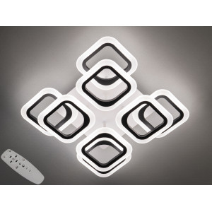 Сучасна стельова світлодіодна люстра з пультом, диммером, 120W Diasha HAS8060/4+4BK