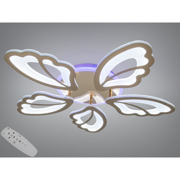 Стельова LED люстра квітка біла 80Вт пульт Diasha 8166/5GLED3colordimmer