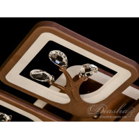 Дизайнерська LED люстра з пультом і підсвічуванням, 85Вт, коричнева Diasha S8157/4CFLED3colordimmer