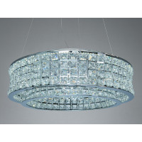 LED підвісна кришталева люстра 110Вт хром пульт Diasha 572/500CH