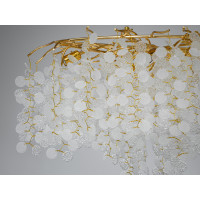 Підвісна кришталева люстра Серія Гліцинія золото витягнута форма 12 ламп E14 Diasha 602-L1200GD