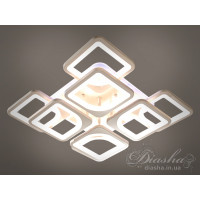 Люстры потолочные светодиодные квадратные Diasha HS8060/4+4WH LED 3color dimmer 