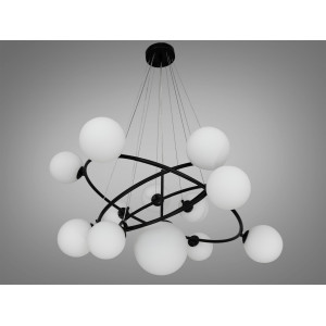 Стильна підвісна люстра в стилі Loft - "Бульбашки", 13 ламп, чорна Diasha LQ7048/13ABK