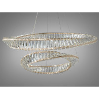Розкішна кришталева світлодіодна люстра з пультом, 140 Вт, золото Diasha 548/800+500G