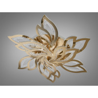 Стельова лед люстра з пультом, диммером, підсвічуванням, 140W, золото Diasha 2455/6+3GLED3colordimmer