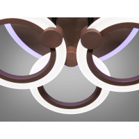 ЛЕД люстра Серія 8022 коричневий з кільцями дімер і червоне підсвічування 72W Diasha A8022/3+3CFLED3colordimmer