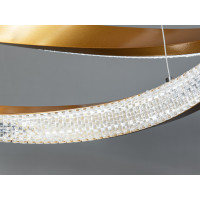 Дизайнерська підвісна світлодіодна люстра з пультом, 100 Вт, золото Diasha D2486-800+600G