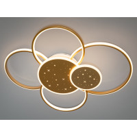 Стельова світлодіодна люстра в формі кільця з пультом, 100Вт, золото Diasha 2448Gdimmer