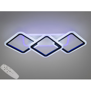 Біла LED люстра під стелю з пультом, підсвіткою та дімером, 75W Diasha A8160/2+1BKLED3colordimmer