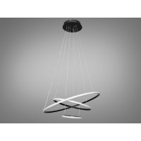 Стильна підвісна LED люстра в вітальню з пультом, димером, 90W, чорний Diasha MD9079-3ABK-600+400+200dimmer