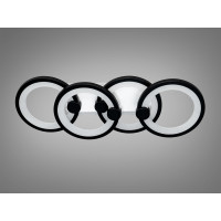 ЛЕД люстра кільця з пультом, дімером, підсвічуванням, 65W, біла Diasha H8022/2+2BKLED3colordimmer