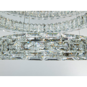 Підвісна люстра LED 3 кільця 98 Вт золото Diasha 7896/800+600+400CH