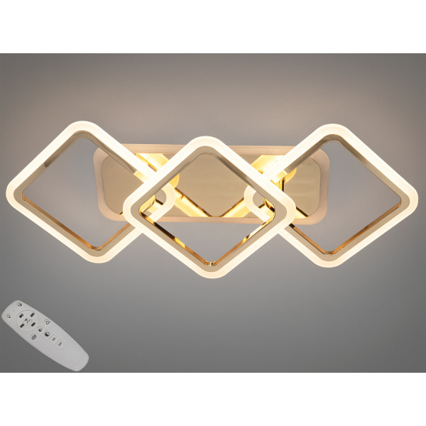 LED люстра під стелю з пультом, підсвіткою, 75W, хром Diasha A8160/2+1GLED3colordimmer