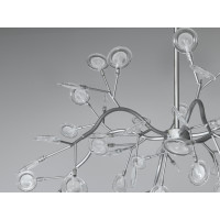 Люстра в зал 54 лампочкии, хром сатин Diasha 886-54CSL