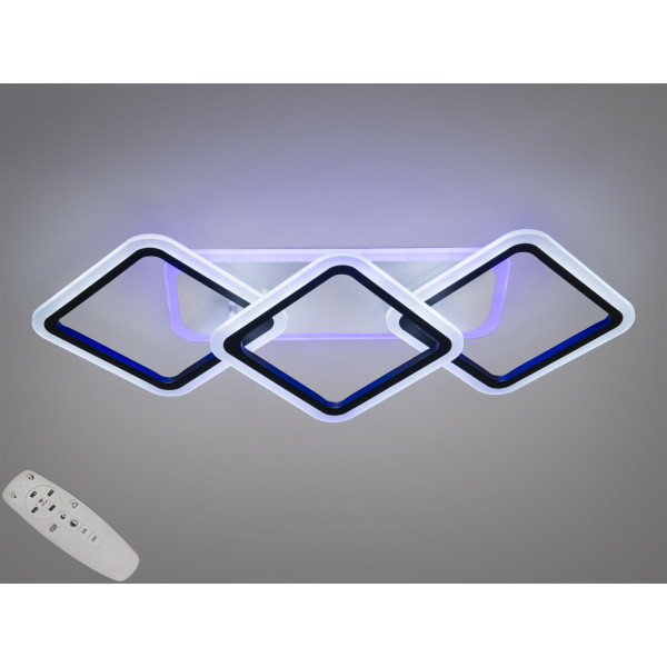 Біла LED люстра під стелю з пультом, підсвіткою та дімером, 75W Diasha A8160/2+1BKLED3colordimmer Біла LED люстра під стелю з пультом, підсвіткою та дімером, 75W Diasha A8160/2+1BKLED3colordimmer