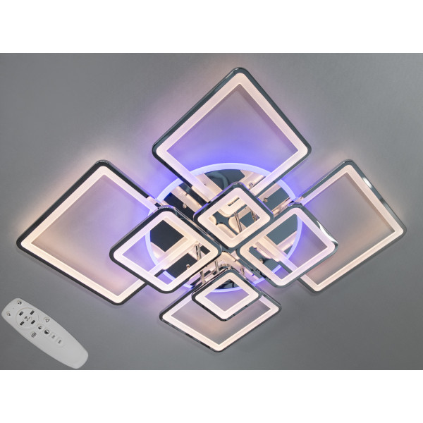 Сучасна LED люстра з пультом, диммером та підсвіткою, 225W Diasha 8160/8HRLED3colordimmer