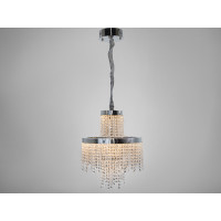 Кришталева люстра LED 376 золотиста з двома рівнями підвісок Diasha 376-400CH