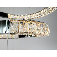 Підвісна LED люстра 2 кільця чорний хром 54Вт Diasha 7968/600+400+200BHR