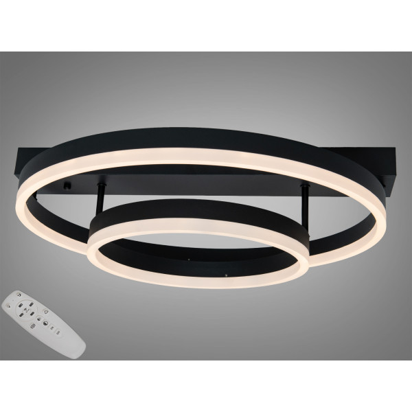 Стельова LED люстра 3 кільця 60Вт матовий хром Diasha 2537BKdimmer