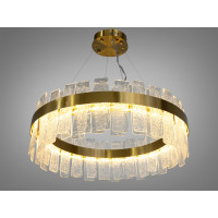 Енергоефективна підвісна кришталева лед люстра в зал, 140 Вт, бронза Diasha 817/600BR
