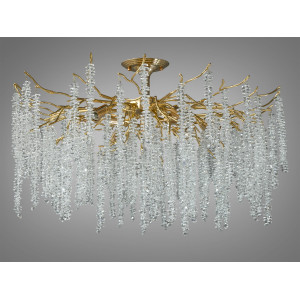 Стельова, стильна, дизайнерська кришталева люстра "Гліцинія" на 9 ламп, хром Diasha A605-800GD