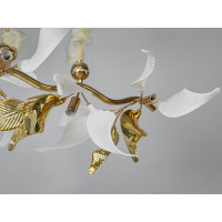 Декоративна підвісна фарфорова люстра витягнутої форми, 8 ламп, золото Diasha 7208-8PLGD