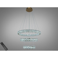 Кришталева світлодіодна люстра-підвіс, 70W Diasha 7895/800+600+400S-gold