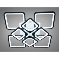 Стельова світлодіодна люстра смарт світильник з пультом, 135W, чорний Diasha H8060/4+4BK