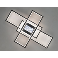 Сучасна стельова світлодіодна люстра з пультом, 95Вт, чорна Diasha S2451BKdimmer