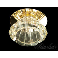 Красивий кришталевий точковий світильник, золотого кольору Diasha F6036FG