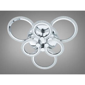Стельова люстра Diasha хром 6 кілець 90 Вт ПДУ Diasha A8180/3+3HRLED3colordimmer