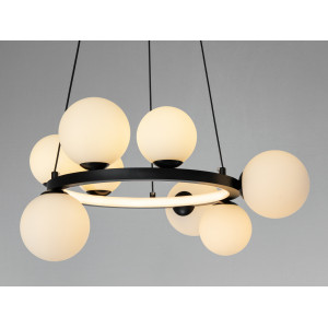 Підвісна люстра Loft кругла 8 плафонів чорний Diasha LQ7122/8BK