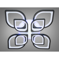 LED люстры потолочные с пультом Diasha 8073/4+4BK LED 3color dimmer