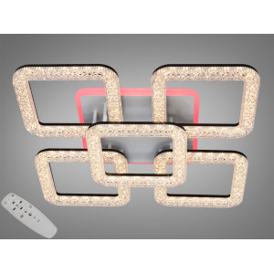 Стельова світлодіодна люстра з підсвіткою, димером, 80W, біла Diasha 2205/4+1BKLED3colordimmer