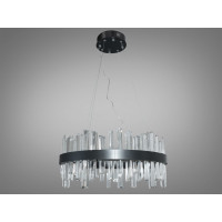 Магнетична підвісна кришталева лед люстра в кабінет, 105 Вт, чорна Diasha 836/500PB